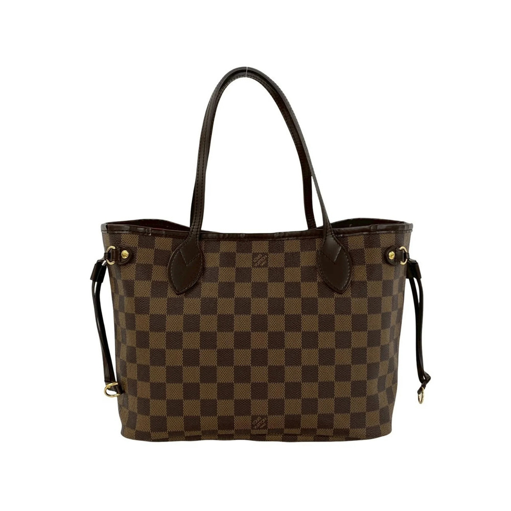 LOUIS VUITTON Brown Damier Leather Neverfull PM Tote Bag - Picture 3 of 10